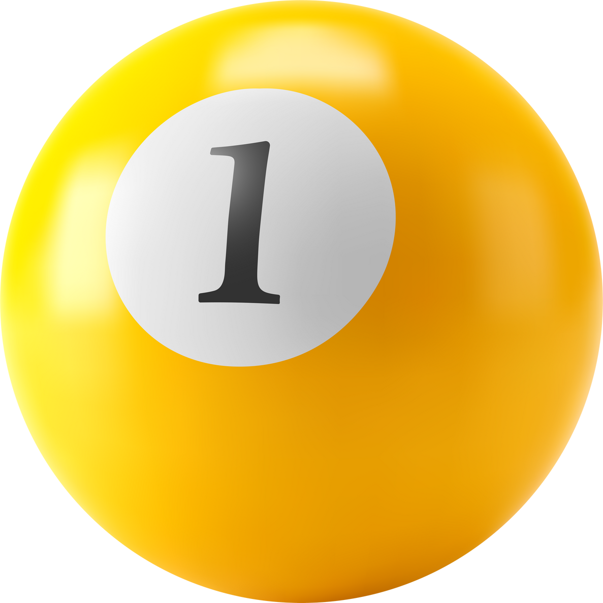 Yellow Billiards Ball 1