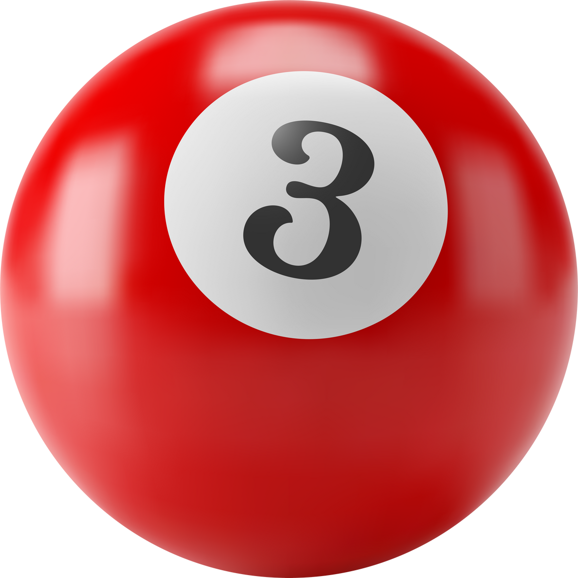 Red Billiards Ball 3